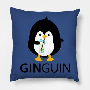 Penguin with gin Pillow