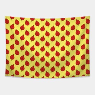 Red Leaf Yellow Pattern Tapestry