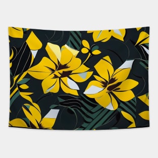 Dark Daffodil Abstract Artwork Tapestry