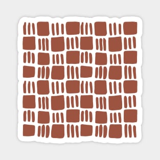 Abstract squares - brick red Magnet