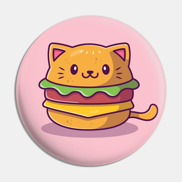 Cute Cat Burger Pin by Catalyst Labs