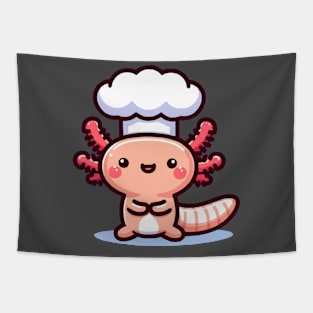 cute baby axolotl chef Tapestry