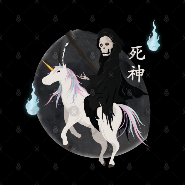 Death Riding Unicorn half moon by Marzuqi che rose