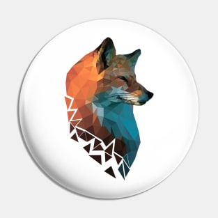 Polygonal red fox Pin