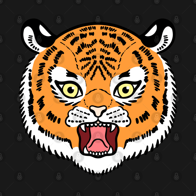 Cute Tiger Face Kawaii Adorable by Trippycollage