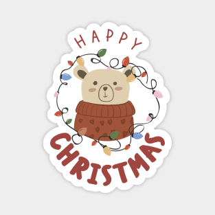 Cozy Bear Christmas Light Magnet