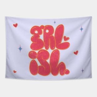 Girlish lettering Tapestry