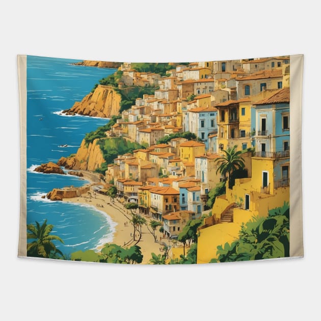 Salvador Bahia Brazil Vintage Tourism Travel Poster Tapestry by TravelersGems