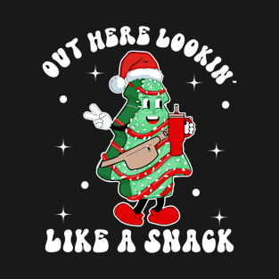 Out Here Lookin Like A Snack christmas tree cake T-Shirt