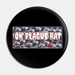 OK Plague Rat One Red Hat Crowd Design Print Wide Bar Pin