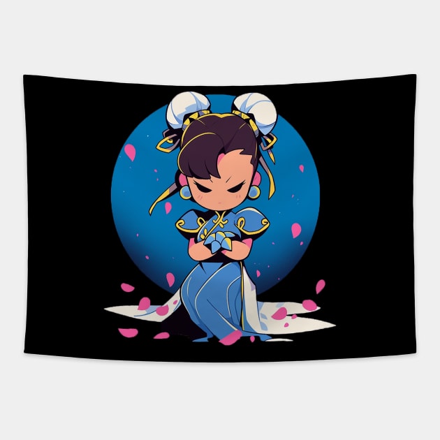 chun li Tapestry by piratesnow