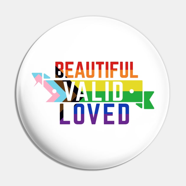 LGBTQ is Beautiful, Valid, and Loved Pin by CouncilOfGeeks