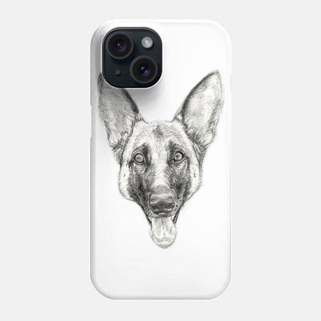 Cleo, the German Shepherd Phone Case by AyotaIllustration