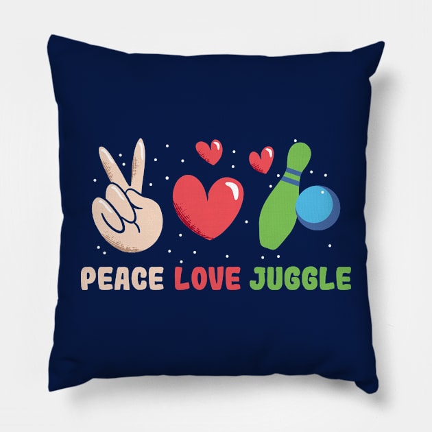 Juggling Design - Peace, Love, & Juggle - For Jugglers Pillow by InnerMagic