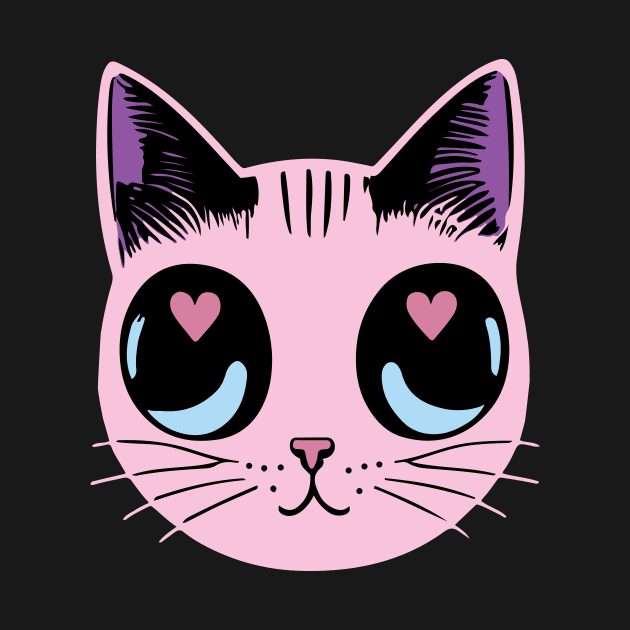 Kawaii Heart Eyed Cat by KittenMe Designs
