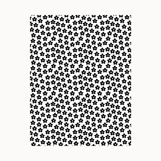 Black and White Neck Gator Black and White Flower Pattern by DANPUBLIC