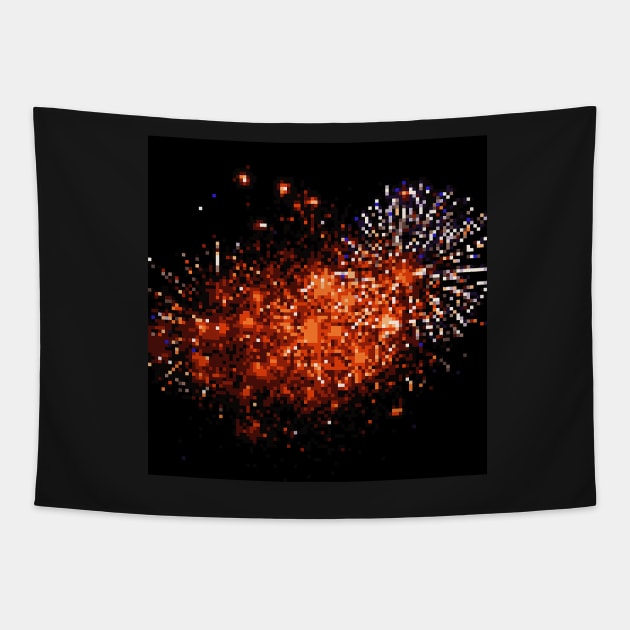 Pixel Firework No.28 Tapestry by Aleksander37