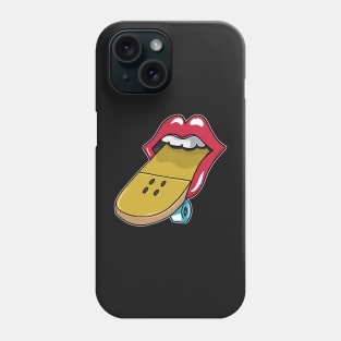 Glossy red lips skateboard tongue Skateboarding Phone Case