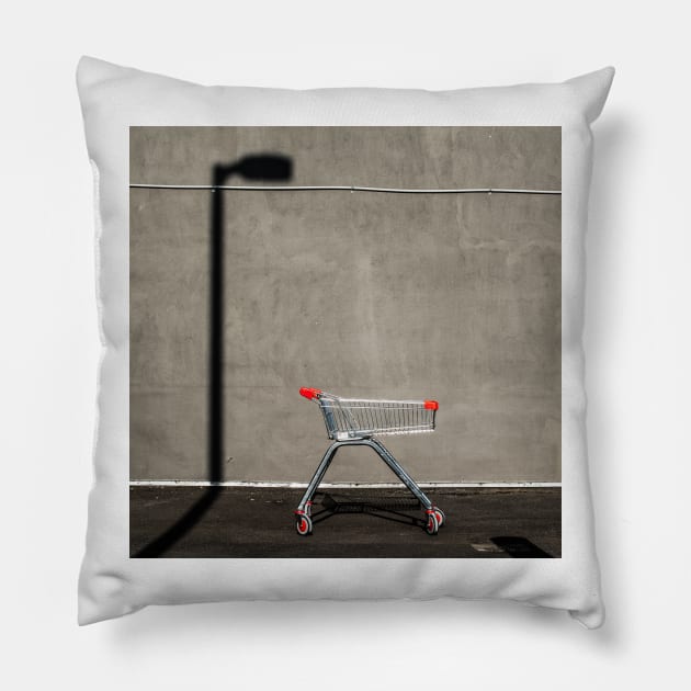 Lonely shopping trolley Pillow by Sampson-et-al