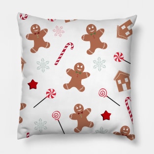 Gingerbread cookies and candies Christmas pattern Pillow