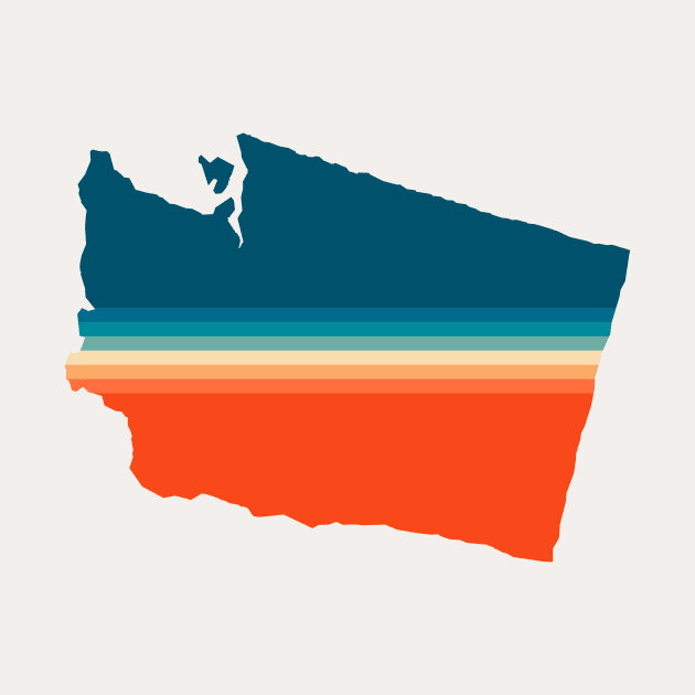 Washington State Retro Map by n23tees