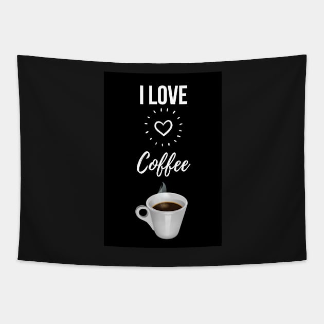 I Love Coffee Tapestry by PinkPandaPress