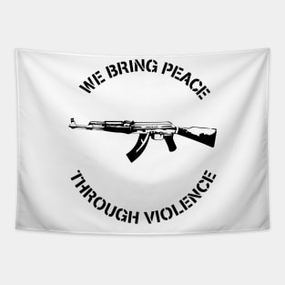 Peace through Violence - White Tapestry