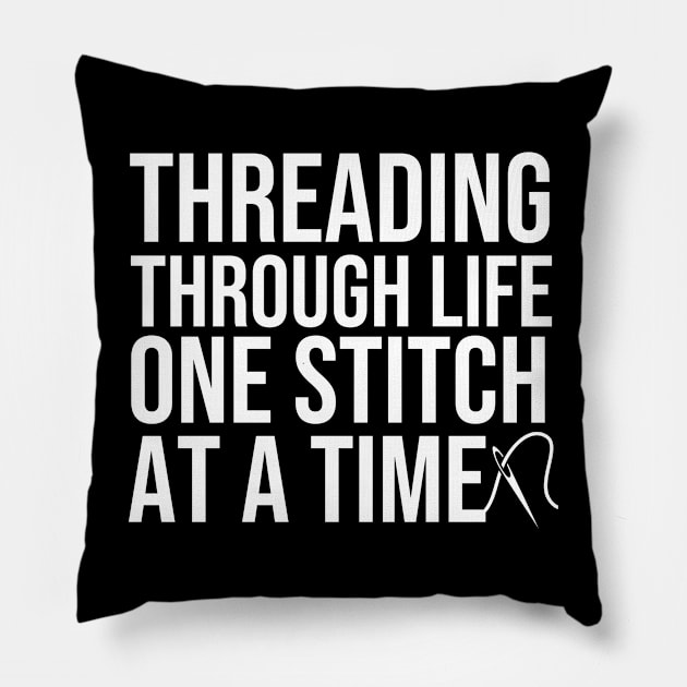 funny Stitching Quote Pillow by The Jumping Cart