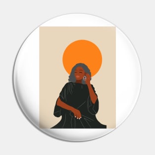 Afro Woman Pin