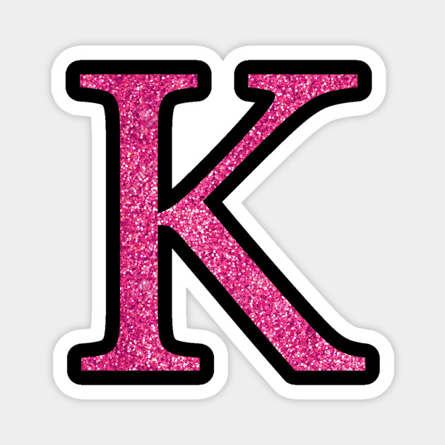 Letter K Lowercase Hot Pink Stickers, Magnet