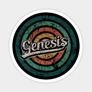 Genesis // Retro Circle Crack Vintage Magnet