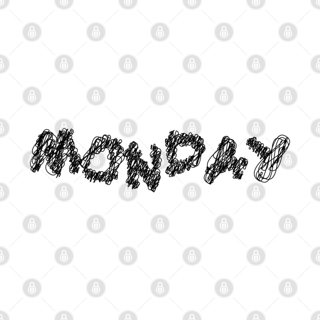 monday scribble art typography for worker by KondeHipe