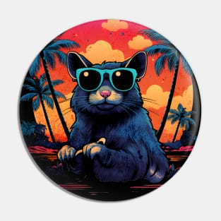 Retro Wave Degu Good Vibes Pin