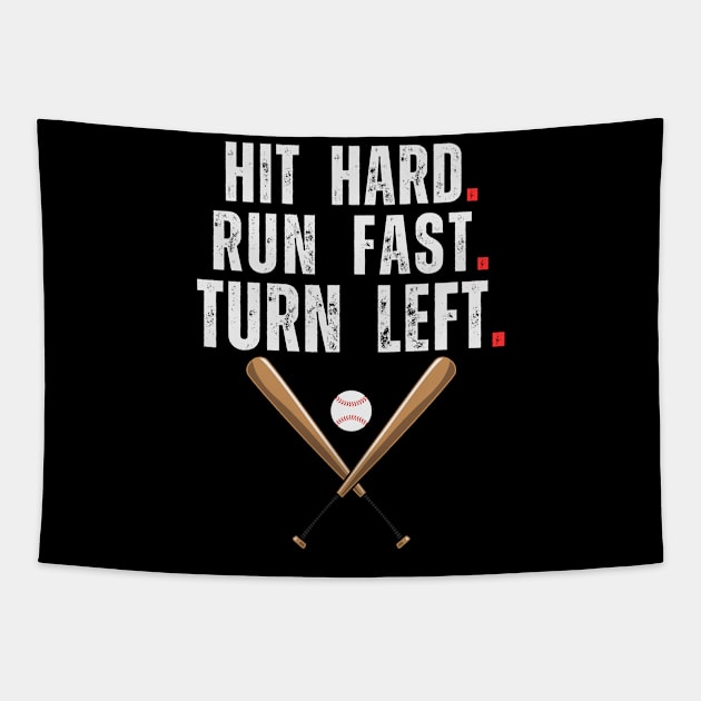 Baseball BAT Hit Hard Run Fast Turn Left Funny VINTAGE Tapestry by MetAliStor ⭐⭐⭐⭐⭐