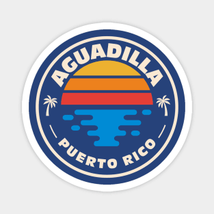 Retro Aguadilla Puerto Rico Vintage Beach Surf Emblem Magnet