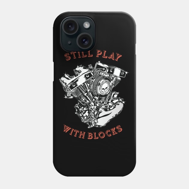 STILL PLAY WITH BLOCKS - MOTORCYCLE V ENGINE Phone Case by Pannolinno