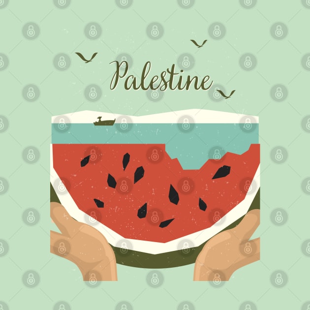 Watermelon Palestine free by FLOWER--ART