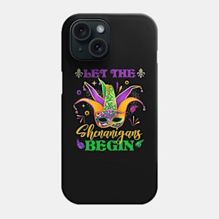 Cute Mardi Gras Mask Let The Shenanigans Begin Men Women Phone Case