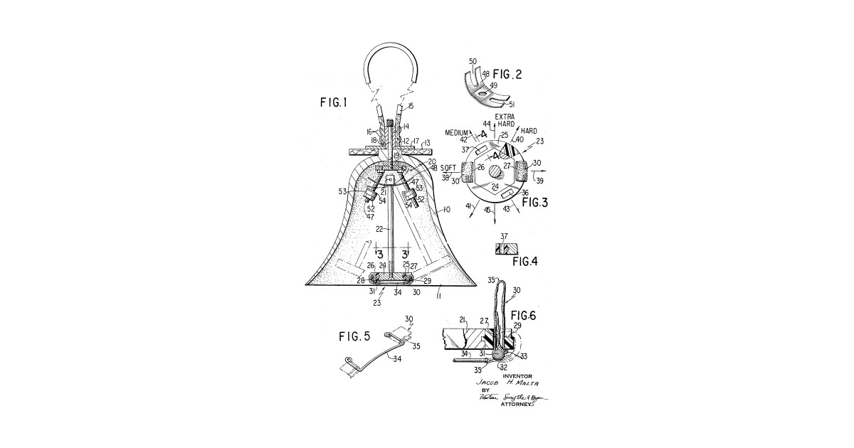 Bell Vintage Patent Drawing By Theyoungdesigns