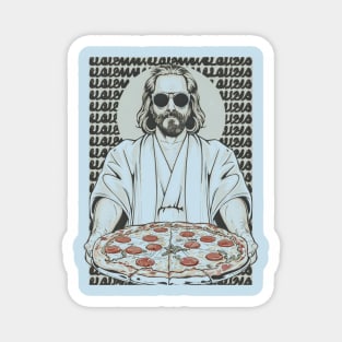 The big lebowski the dude with pizza Magnet