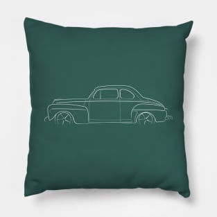 1947 Ford Super Deluxe - profile stencil, white Pillow