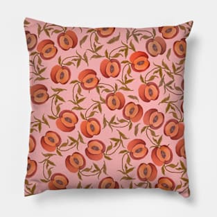 Seamless pattern with peaches and leaves Pillow