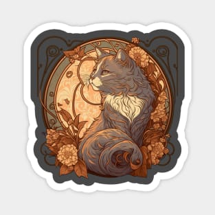 Art Nouveau Kitty Magnet