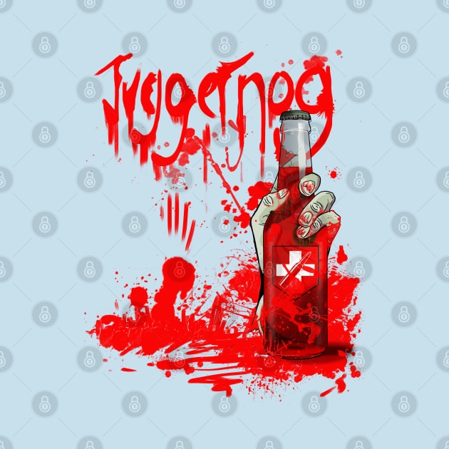 Zombie Hand Bloodied Juggernog on Light Blue by LANStudios