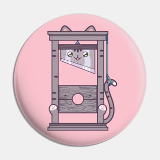 Kawaii Guillotine Kitty ~ Gray Pin