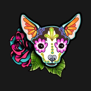 Chihuahua in Moo - Day of the Dead Sugar Skull Dog T-Shirt