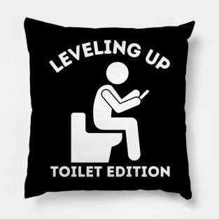 Leveling Up Toilet Edition Pillow