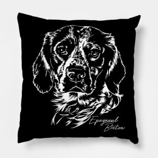 Epagneul Breton dog Portrait Pillow