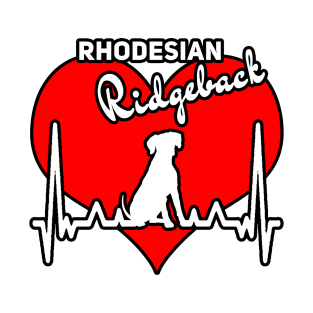 Rhodesiean Ridgeback white Heartbeat Ridgebackfan T-Shirt