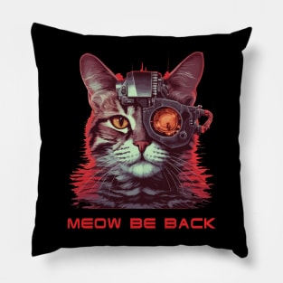 Retro 80s 90s Robot Cat Pillow